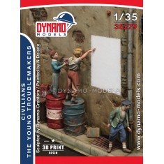 1/35 Civilians - The Young Troublemakers (3 figures, 3D Printed)
