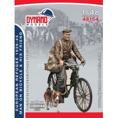 1/48 Civilian Refugee Man on Bicycle and His Friend