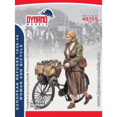 1/48 Civilian Refugee Woman with Bicycle