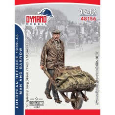 1/48 Civilian Refugee Man with Barrow