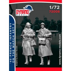 1/72 French 1940 Infantryman Marching Set 2 (2 figures)