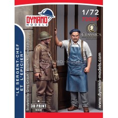 1/72 WWII French Sergeant and Grocer - Classics Series (2 figures, 3D Printed)