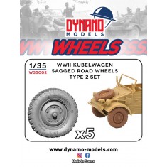 1/35 WWII Kubelwagen Type 2 Sagged Road Wheels