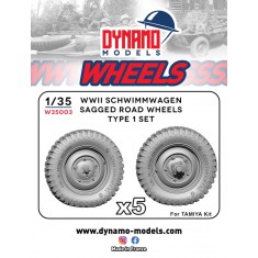 1/35 WWII Schwimmwagen Type 1 Sagged Road Wheels