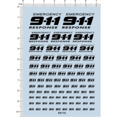 Emergency 9-1-1 Response Decals for scale model cars