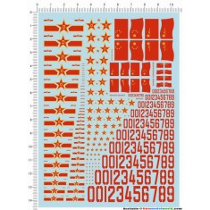 Decals - Flag and Numbers for Chinese Air Force for Various Scales