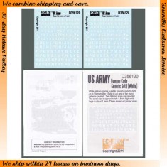 1/35 US ARMY Bumper Code Generic Set 1 (White) Decals