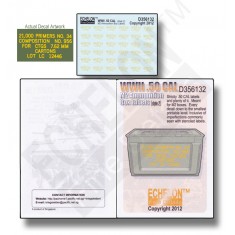 1/35 WWII .50 CAL M2 Ammunition Box Labels (Style 2) Decals