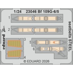 1/24 Messerschmitt Bf 109G-5/6 Seatbelts Photo-etched Sheet for Airfix kits