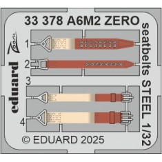 1/32 A6M2 Zero Seatbelts Steel Detail set for Tamiya kits