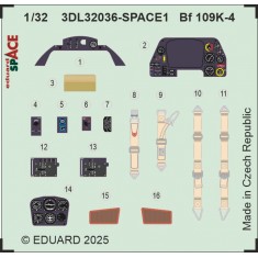 1/32 Bf 109K-4 Interior Detail parts (3D Decal) for Kotare kits