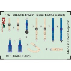 1/32 Gloster Meteor F.8/FR.9 Seatbelts on 3D Decal for Revell kits