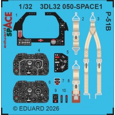 1/32 North American P-51B Details on 3D Decal for Eduard Kit