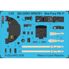1/32 Hawker Sea Fury FB.11 Interior Details on 3D Decal for DBMK Kit