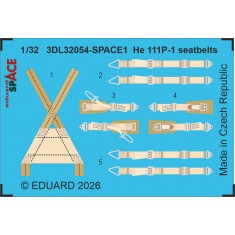 1/32 Heinkel He 111P-1 Seatbelts Details on 3D Decal for Revell Kit