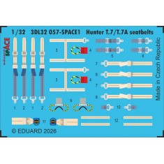 1/32 Hawker Hunter T.7/T.7A Seatbelts Details on 3D Decal for Revell Kit