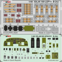 1/48 Consolidated B-24J Liberator Panels 3D Decals and Seatbelts PE set for HobbyBoss kits