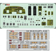 1/48 B-24D Cockpit 3D Decal and PE parts for Hobby Boss kits