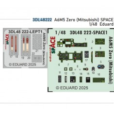 1/48 A6M5 Zero (Mitsubishi) Instrument Control Panels and Seatbelts for Eduard kits