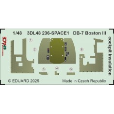 1/48 DB-7 Boston III Cockpit Insulation Details (3D decal) for HK Models