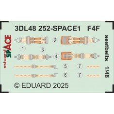 1/48 F4F Seatbelts Interior Detail parts (3D Decal) for Eduard kits