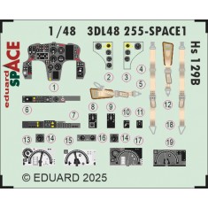 1/48 Henschel Hs 129B Interior 3D Decals for Takom kits