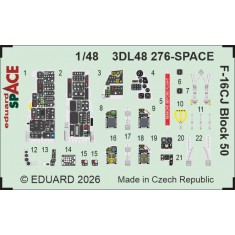 1/48 F-16CJ Block 50 Interior Detail Parts on 3D Decal for Tamiya kits