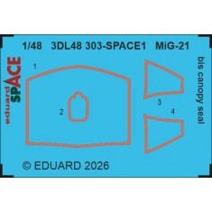 1/48 MiG-21bis Canopy Seal Details on 3D Decal for Eduard Kit