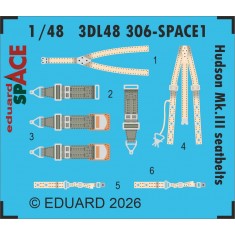 1/48 Lockheed Hudson Mk.III Seatbelts Details on 3D Decal for ICM Kit
