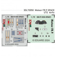 1/72 Gloster Meteor FR.9 Dashboard 3D Decal and Seatbelts PE for Airfix kits