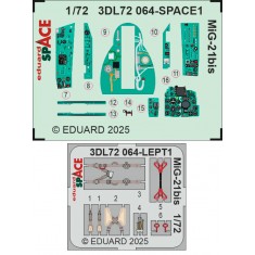 1/72 MiG-21Bis Instrument Control Panels and Seatbelts for Eduard kits
