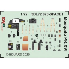1/72 Mosquito PR Mk.XVI Interior Detail parts (3D Decal) for Special Hobby kits
