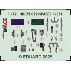 1/72 F-35C Interior Detail parts (3D Decal) for Tamiya kits