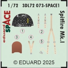 1/72 Spitfire Mk.I Interior Detail parts (3D Decal) for IBG kits