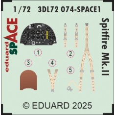 1/72 Spitfire Mk.II Interior Detail parts (3D Decal) for IBG kits