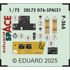 1/72 P-36A Interior Detail parts (3D Decal) for Arma Hobby kits