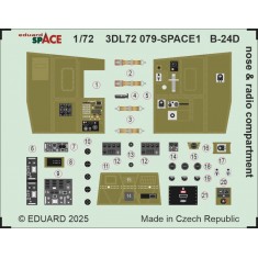 1/72 B-24D Liberator Nose and Radio Compartment Interior 3D Decals for Airfix kits