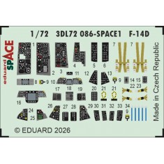 1/72 F-14D Detail Parts on 3D Decal for Tamiya kits