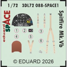1/72 Spitfire Mk.Vb Interior Detail Parts on 3D Decal for IBG kits
