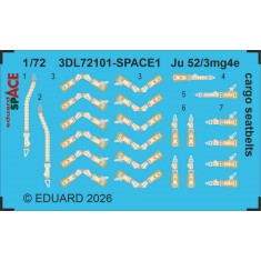 1/72 Junkers Ju 52/3mg4e Cargo Seatbelts Details on 3D Decal for Airfix Kit