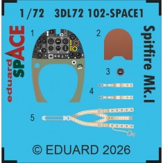 1/72 Supermarine Spitfire Mk.I Details on 3D Decal for Eduard Kit