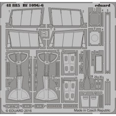 1/48 Messerschmitt Bf 109G-6 Exterior Detail Set for Eduard kit (1 Photo-Etched Sheet)