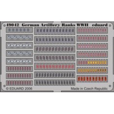 Colour Photoetch for 1/48 WWII German Artillery Ranks 