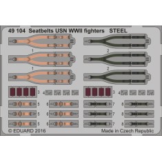 1/48 WWII USN Fighters Seatbelts (Steel, 1 Photo-Etched Sheet)