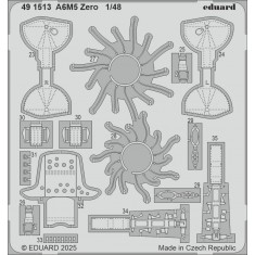 1/48 Mitsubishi A6M5 Zero PE parts for Fine Molds kits