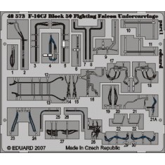 Colour Photoetch for 1/48 F-16CJ Block 50 Undercarriage for Tamiya kit