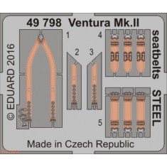 1/48 Lockheed Ventura Mk.II RAF Seatbelts for Revell #04946 (Steel, 1 Photo-Etched Sheet)