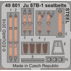 1/48 Junkers Ju 87B-1 Stuka Seatbelts for Airfix kit AX07114 (Steel, 1 Photo-Etched Sheet)