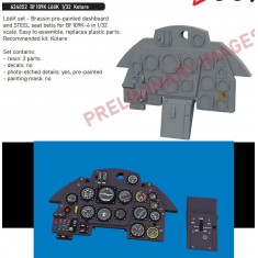 1/32 Bf 109K Pre-painted Dashboard and Seatbelts for Kotare kits
