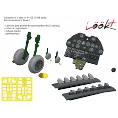 1/48 P-40E Detail Set with Rounded Exhaust Stacks for Eduard kits